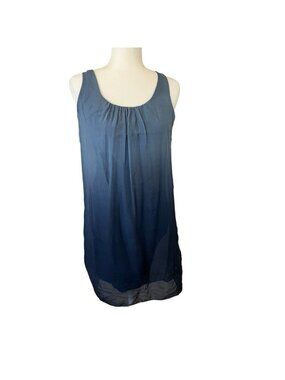 Prontomoda Giusy Women's Size Small Blue Italian Silk Shift Dress
